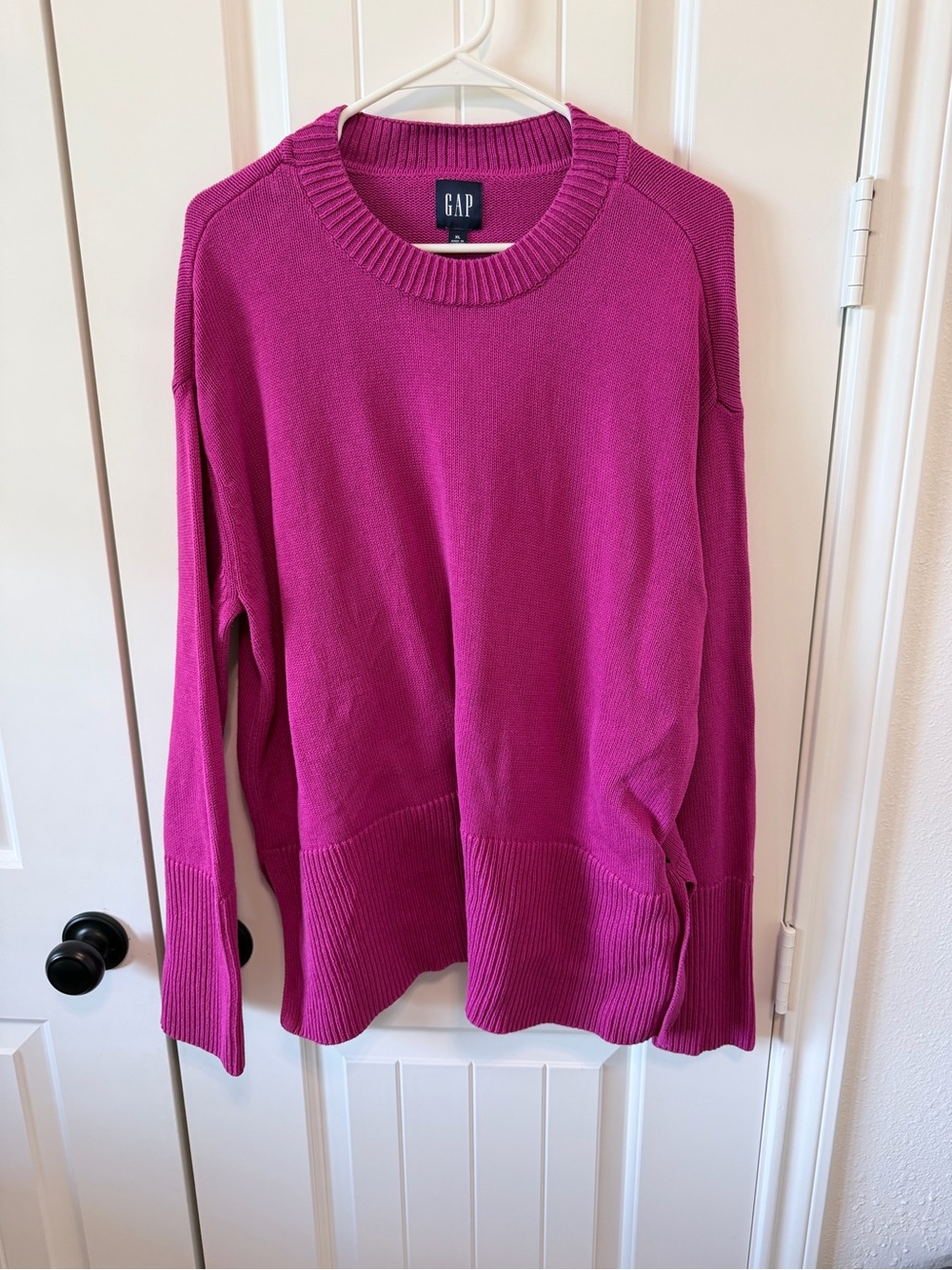 Gap XL Magenta Pink 100% Cotton Oversized Crewneck Sweater